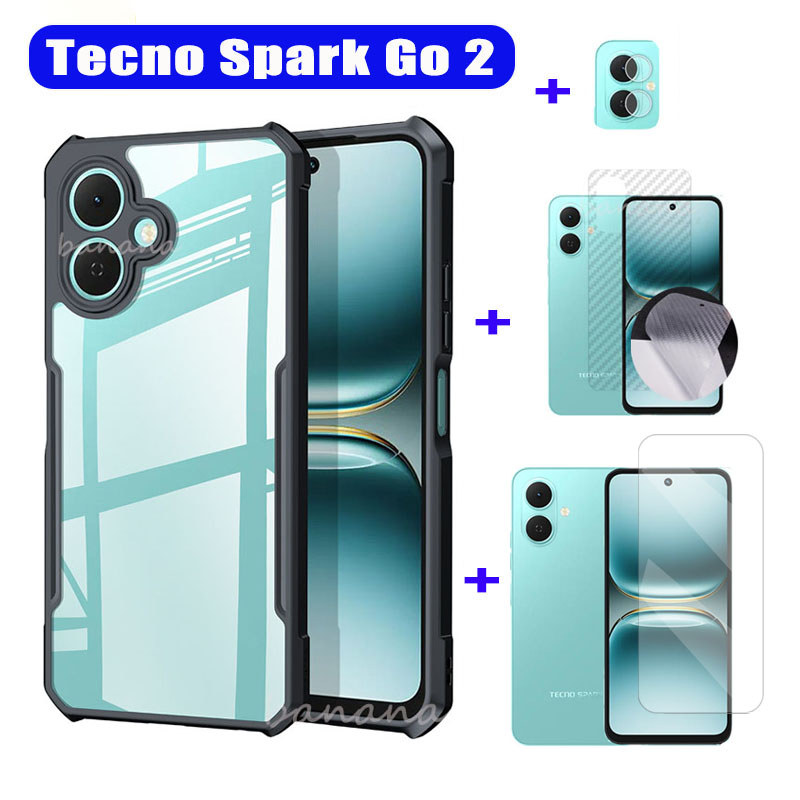 Tecno Spark Go 2 เคสโทรศัพท์กันกระแทก Tecno Spark Go 3 Go1 Go 2025 2024 2023 40C กระจกนิรภัยป้องกันห