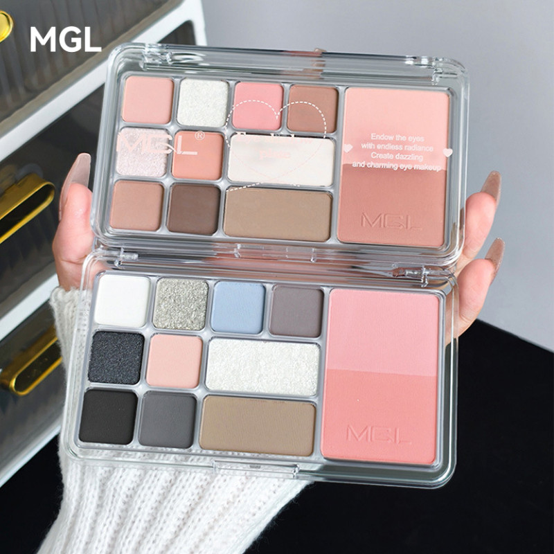 MGL พาเลทอายแชโดว์ หลากสี แมตต์ แต่งหน้าแบบสว่างสำหรับใช้ประจำวัน คอนทัวร์ และบลัชออน