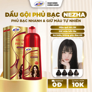 Dầu gội phủ bạc Nezha 400ml chính hãng. Dầu gội nhuộm tóc ĐEN, NÂU bền màu. Dưỡng Tóc Chăm Sóc Tóc Nam Nữ