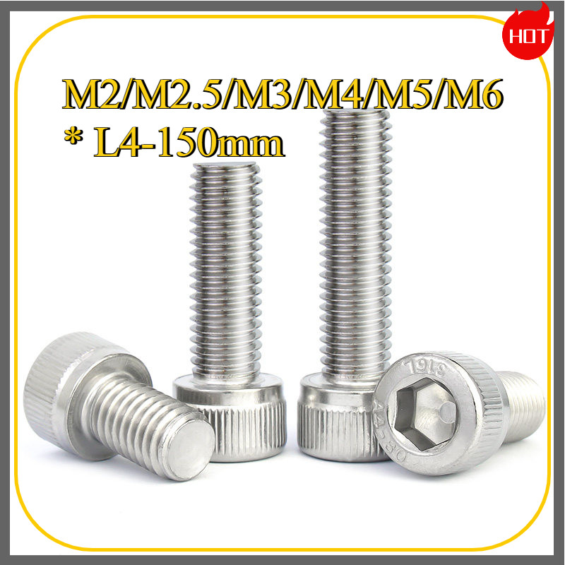 น็อต สกรู หัวจม  เกลียวมิล ตลอด สแตนเลส316 M2/M2.5/M3/M4/M5/M6 * L4-150 มม.JFDP001-5