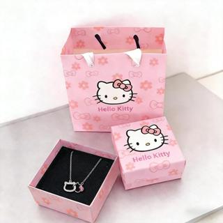 สร้อยข้อมือสร้อยคอแมวคิตตี้พร้อมกล่องกระเป๋าโซ่กระดูกไหปลาร้…