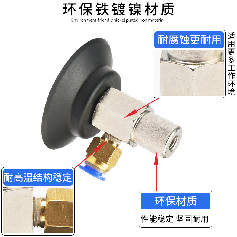 ถ้วยดูดสูญญากาศอุตสาหกรรมนิวเมติก PFG PFYK-60/80/95 ซิลิโคนเดี่ยว Manipulator อุปกรณ์เสริมสูญญากาศดู