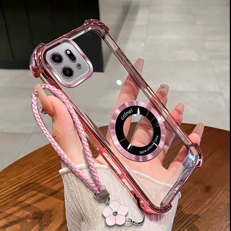 เหมาะสําหรับ Honor X7C X7A X7B เคสโทรศัพท์ใหม่แว่นขยายแหวนดูดแม่เหล็ก Anti DROP นุ่ม Anti DROP เคสป้