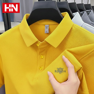 HYPNOS 2855-TG ผู้ชายผ้าฝ้ายแท้เสื้อโปโลปกปักแขนสั้นสีทึบสบา…