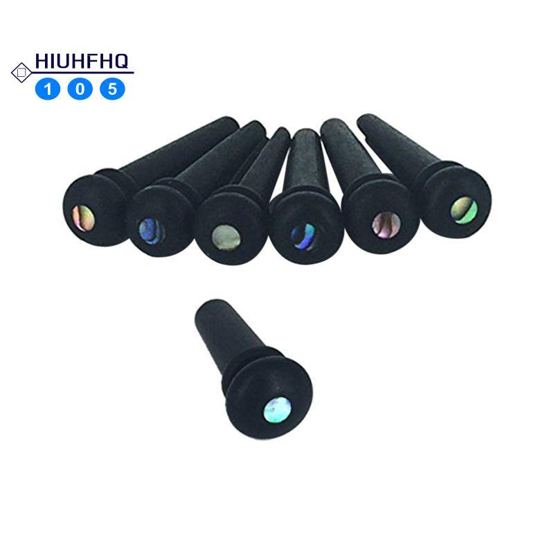Hiuhfhq106Ebony Guitar Bridge Pins,Ebony End Pin,Endpin,Abanlone Dot สําหรับชิ้นส่วนกีตาร์โปร่งเปลี่