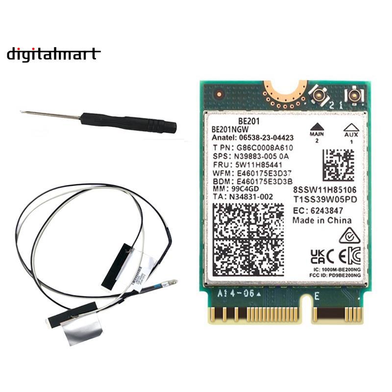 BE201 WIFI7 การ์ด 8774Mbps Tri-Band BT5.4 WiFI 7 ไร้สาย WIFI การ์ดโมดูล M.2 Cnvio3 สําหรับ Win10/11 