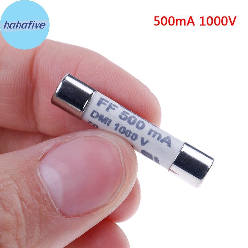 HAHA 1 PC FF 0.5A 500mA 1000V dmi ฟิวส์สําหรับมัลติมิเตอร์ F15B F17B F18B 6.3x32 มม.TH
