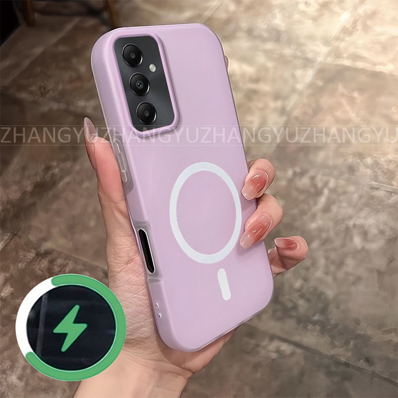 เหมาะสําหรับ Samsung A14 A24 A34 A54 5G 4G เคสโทรศัพท์ใหม่กันกระแทกแม่เหล็กไร้สายชาร์จแหวนเคสโทรศัพท์ GD02
