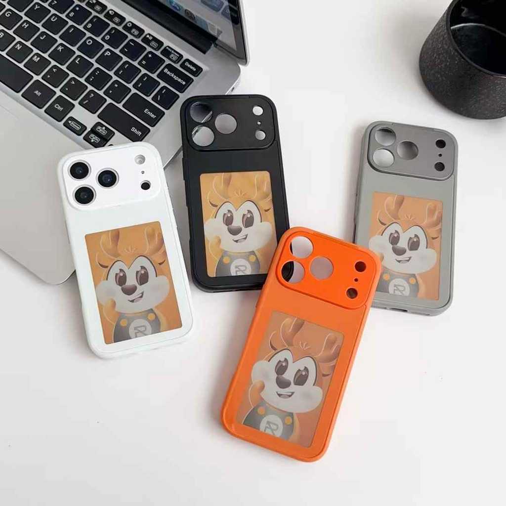 MINYOU ล่าสุดหรูหรา NFC สมาร์ท HD E จอแสดงผล AI เพิ่มเติมโทรศัพท์มือถือที่มีสีสันกรณีฝาครอบผู้ถือสําหรับ iphone 17 Pro max DIY กรณี ราคา ถูกที่สุด ดีลบีเคเค
