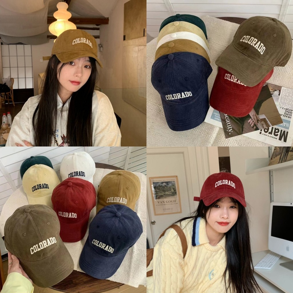 💘Bonnie💘หมวก หลากสี ปีกกว้าง กันแดด ปักตัวอักษร หมวกเบสบอล ใหม่ แฟชั่น กลางแจ้ง มินิมอล พร้อมส่ง
