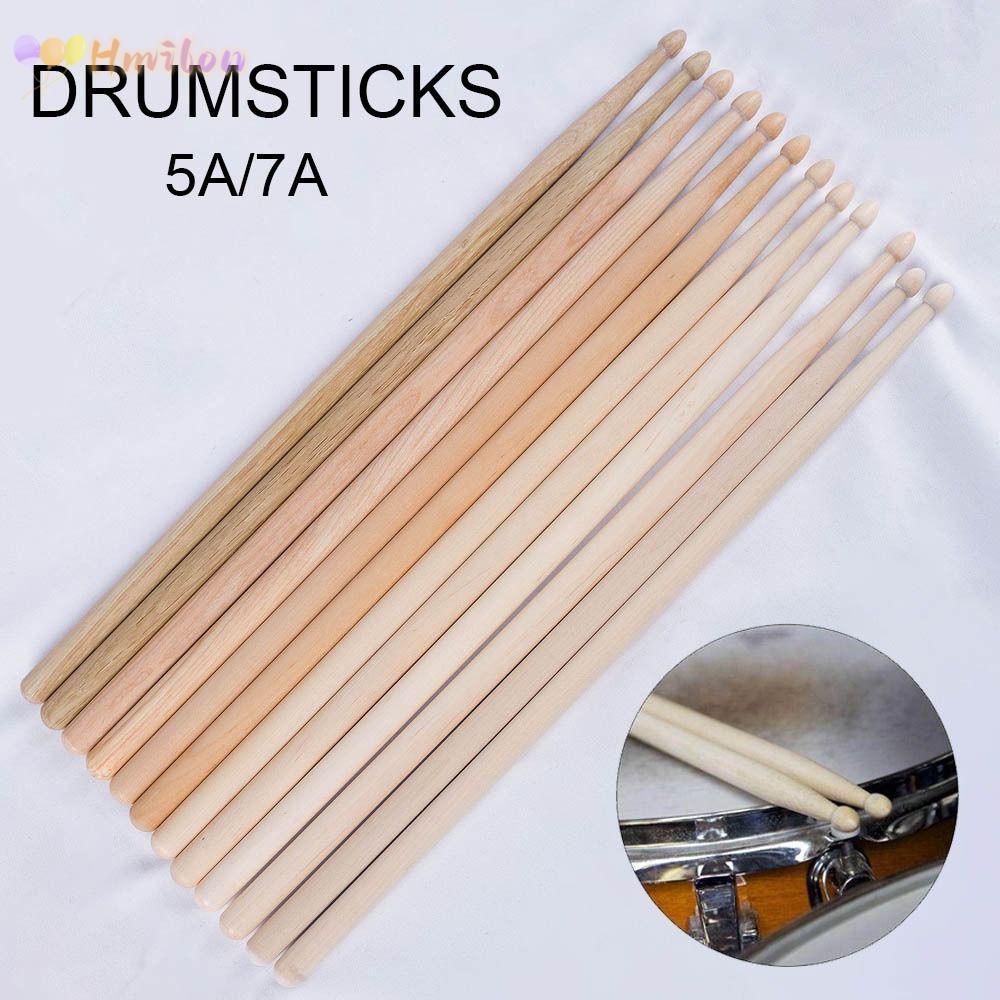 HMILON Drum Sticks, 1 คู่ 5A/7A Drumsticks, ไม้คลาสสิก Oak Maple Instrument อุปกรณ์เสริมกลอง