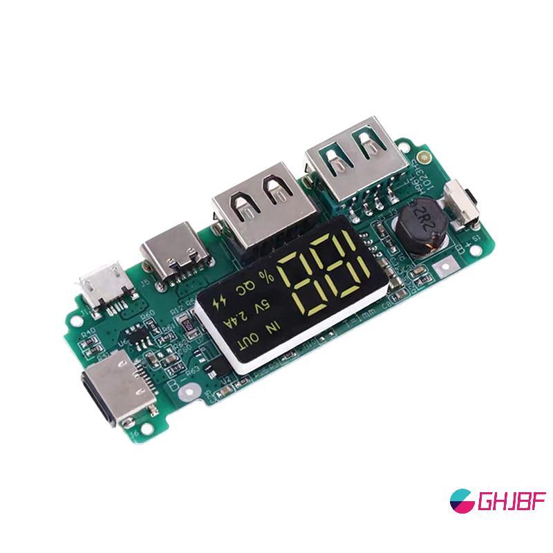 GHJBF] Charger Board Nintendo USB 5V 2.4A Micro Type-C USB Mobile 18650 จอแสดงผลดิจิตอลโมดูลการชาร์จ