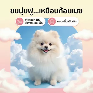 แชมพูสุนัข แมว สูตรลูกหมา ลูกแมว หมาเด็ก ผิวแพ้ง่าย ลดผื่นแดง แก้คัน บำรุงผิวหนัง กลิ่นแป้งเด็ก หอมนาน ธรรมชาติ อ่อนโยน ไม่แสบตา 500ml