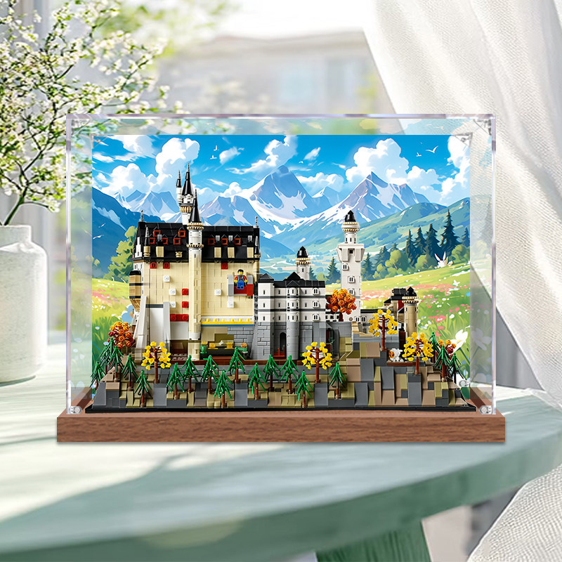 [กล่องแสดงโมเดล] Neuschwansteine Castle Building กล่องแสดงอะคริลิคเหมาะสําหรับ Lego 21063 กล่องป้องก