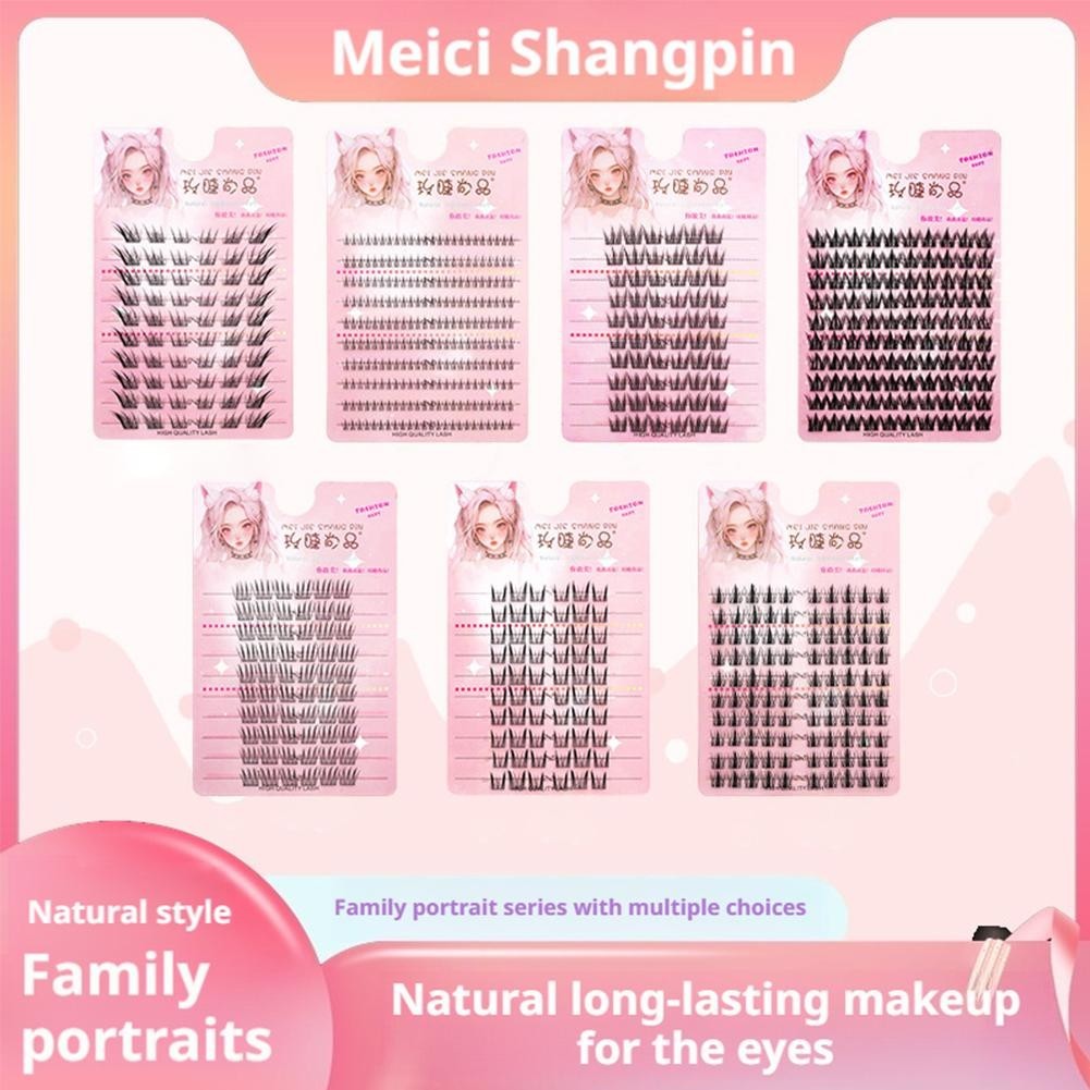 10 แถวขนตาปลอม Segmented สามเณร Single Cluster Manga Eyelashes Eye Big Natural H1z5