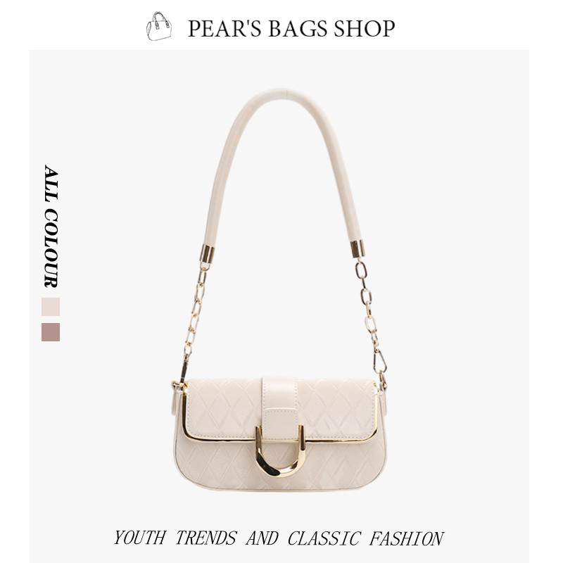 Pearsbags กระเป๋าสะพายแฟชั่น ความสง่างาม เวอร์ชั่นเกาหลีเรียบง่าย การออกแบบโซ่ สำหรับผู้หญิง กระเป๋าสวย
