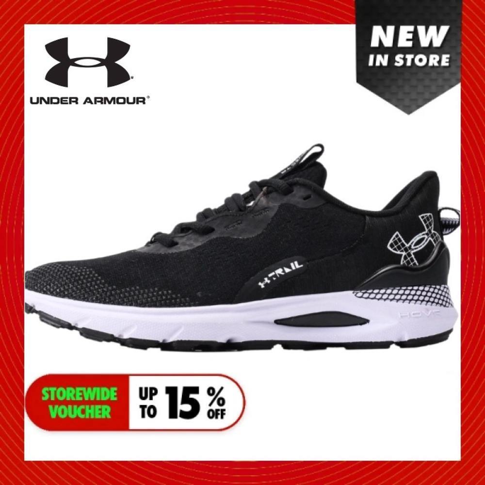 Under Armour Sonic Men's Sneakers สำหรับวิ่งและสวมใส่ทุกวัน สีดำและสีขาว