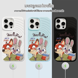 ✨จัดส่งฟรีภายในพื้นที่✨เคสโทรศัพท์แม่เหล็กลายการ์ตูนกระต่ายสำหรับ iPhone16 15 14 พลัส 13 11 12 Pro Promax ชาร์จไร้สาย