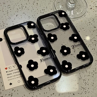 เคสโทรศัพท์ สำหรับ iPhone 11 13 16 ProMax 17 iPhone 13 14 15 ProMax 12 13 ProMax อะคริลิค 2 in 1 การ์ตูนน่ารัก ดอกไม้