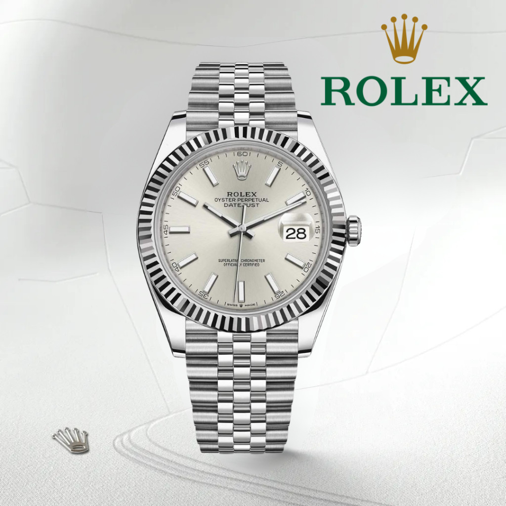 นาฬิกาข้อมือ Rolex Datejust 41 Oyster, 41 mm, Oystersteel and white gold 126334-0010 พร้อมส่ง