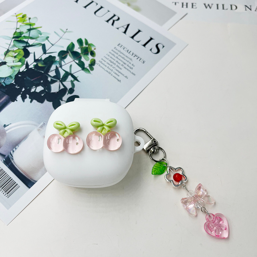 ดอกไม้สําหรับ baseus WM01 / WM02 02 + พร้อม keychian ซิลิโคนหูฟังสําหรับ baseus WM02 กรณีตลก