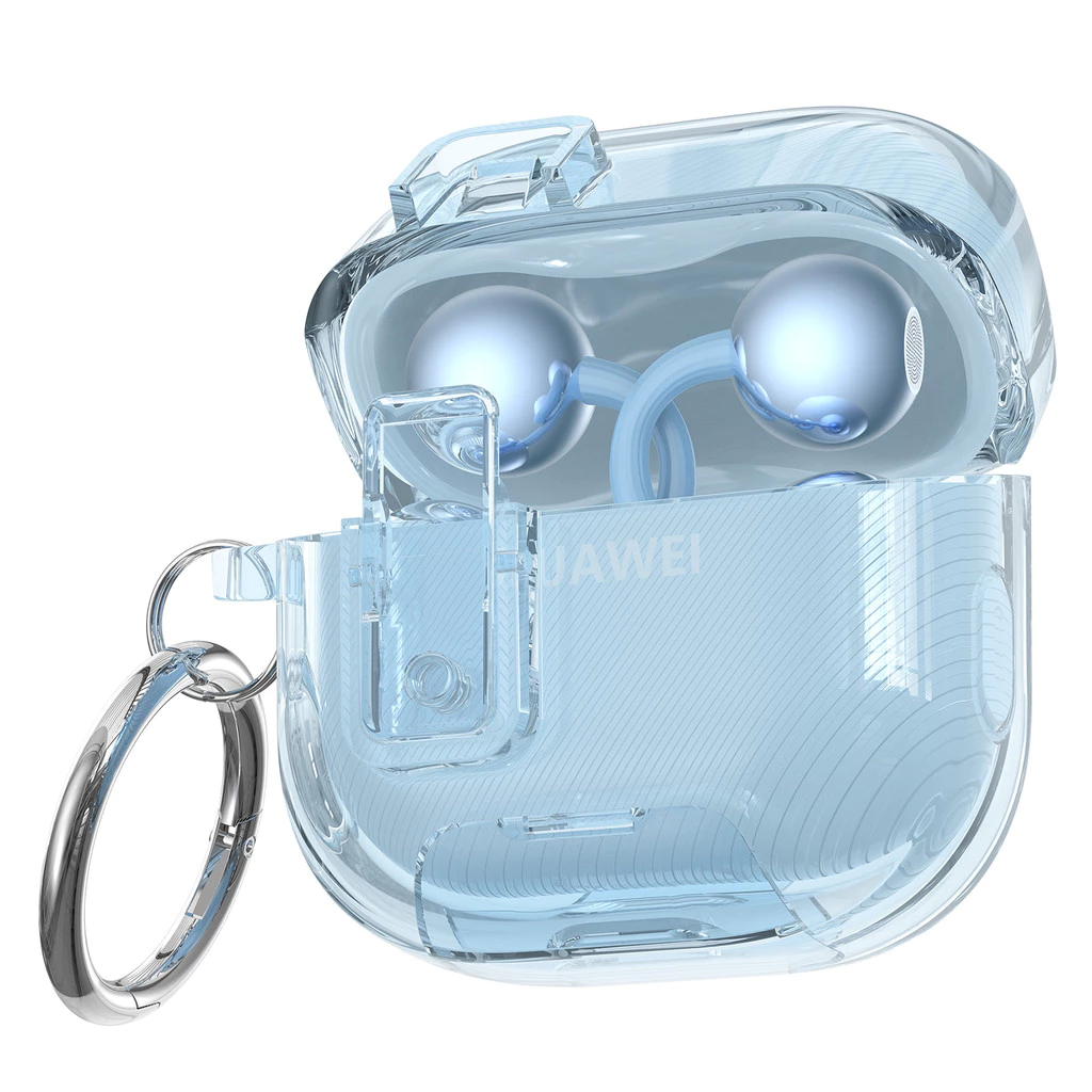 Auto Pop-Up โปร่งใส 2025 สําหรับ Huawei FreeClip 2/FreeClip หูฟังพร้อมพวงกุญแจกันกระแทก Protector Case พร้อมตะขอสําหรับ FreeClip 2