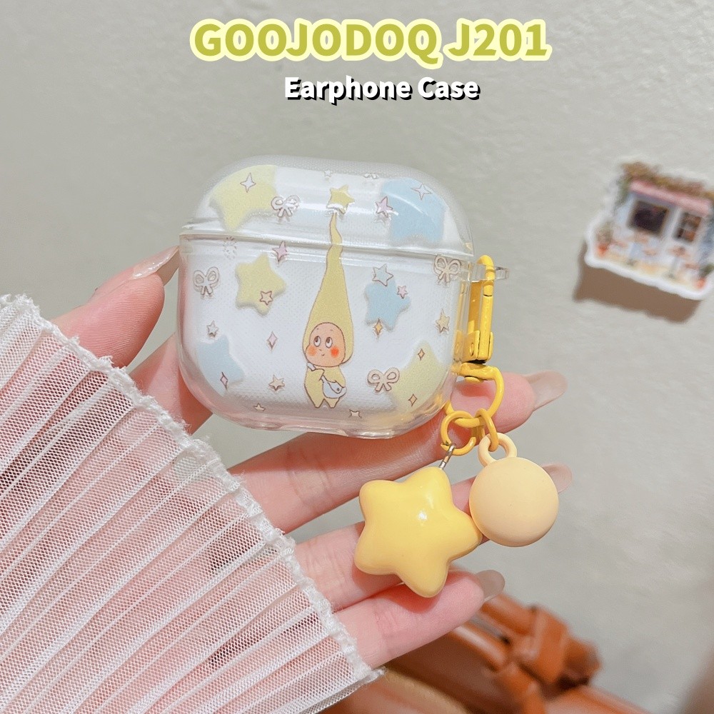 In StockFor GOOJODOQ J201 Case Casing Soft Silicone Headphone Case DIY Star Pattern