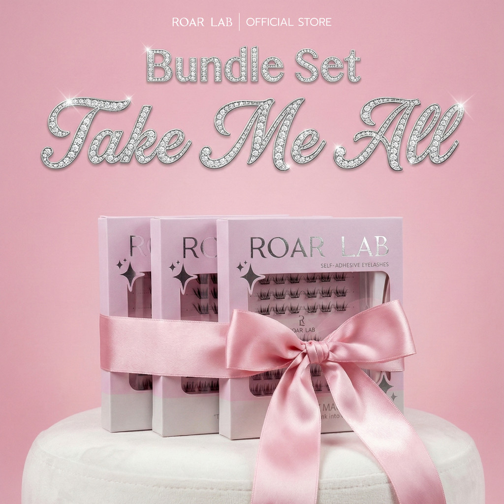 BUNDLE SET3 ขนตาปลอมกาวในตัว (รุ่นกาวดำ) ชุด 3 เซ็ท