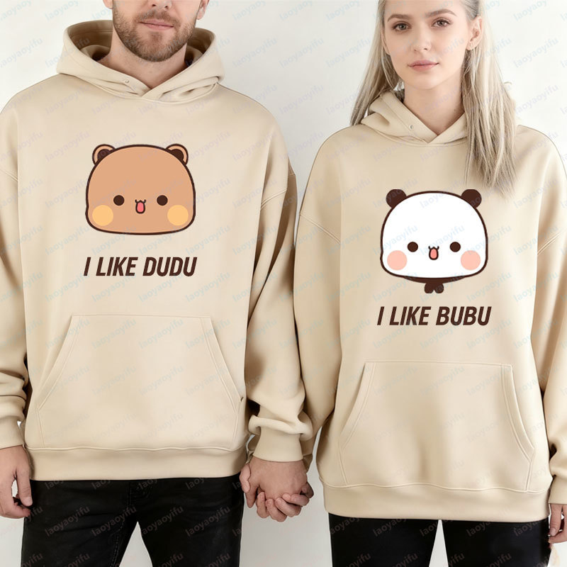 I Like BuBu Dudu Hoodie Panda Bear Bubu และ Dudu Couples Sweatshirt ราคาหน่วย Unisex