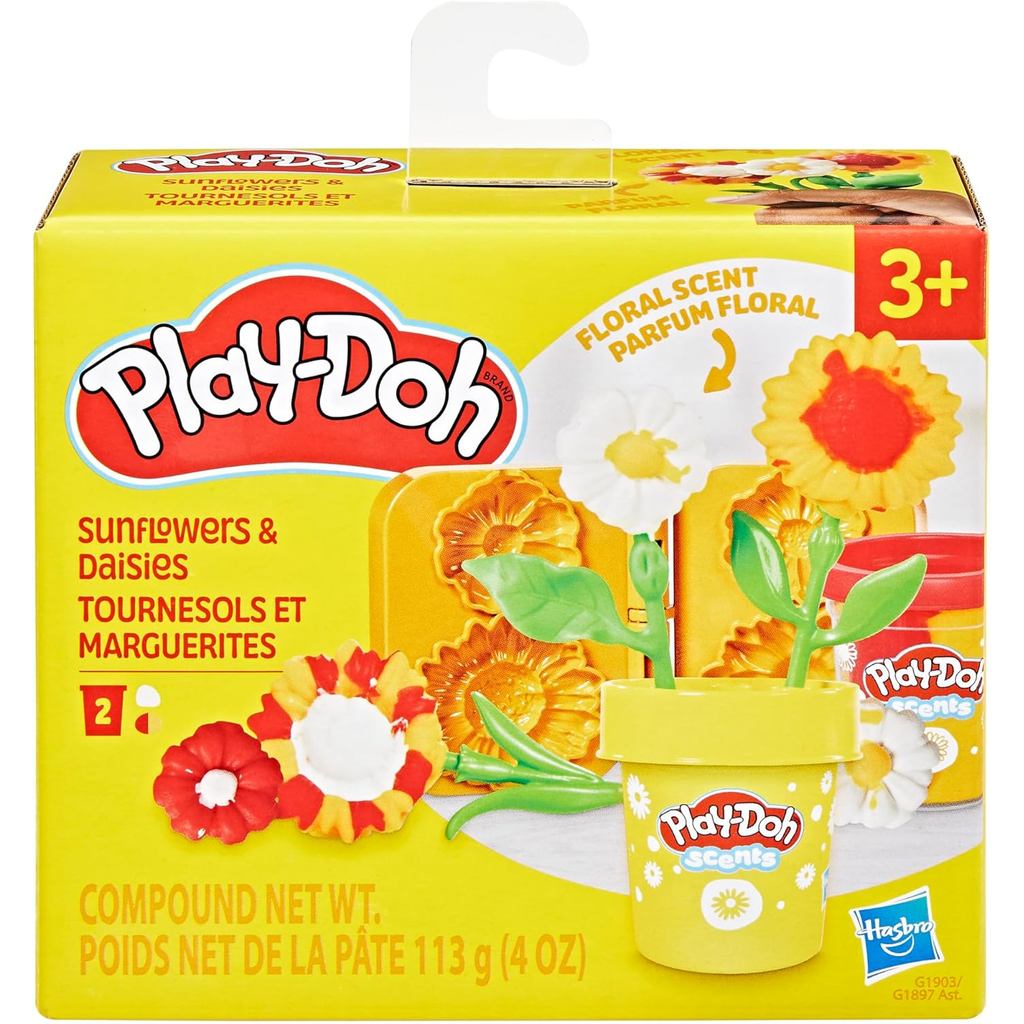 Play Doh ชุดทําดอกไม้ดอกทานตะวันและเดซี่สําหรับเด็กศิลปะและงานฝีมือ