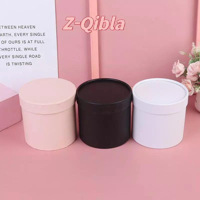 [Z-Qibla-t] กล่องกระดาษดอกไม้ทรงกลม 1 ชิ้น Hold The Buet Gift Paaging Box Party Gift Box