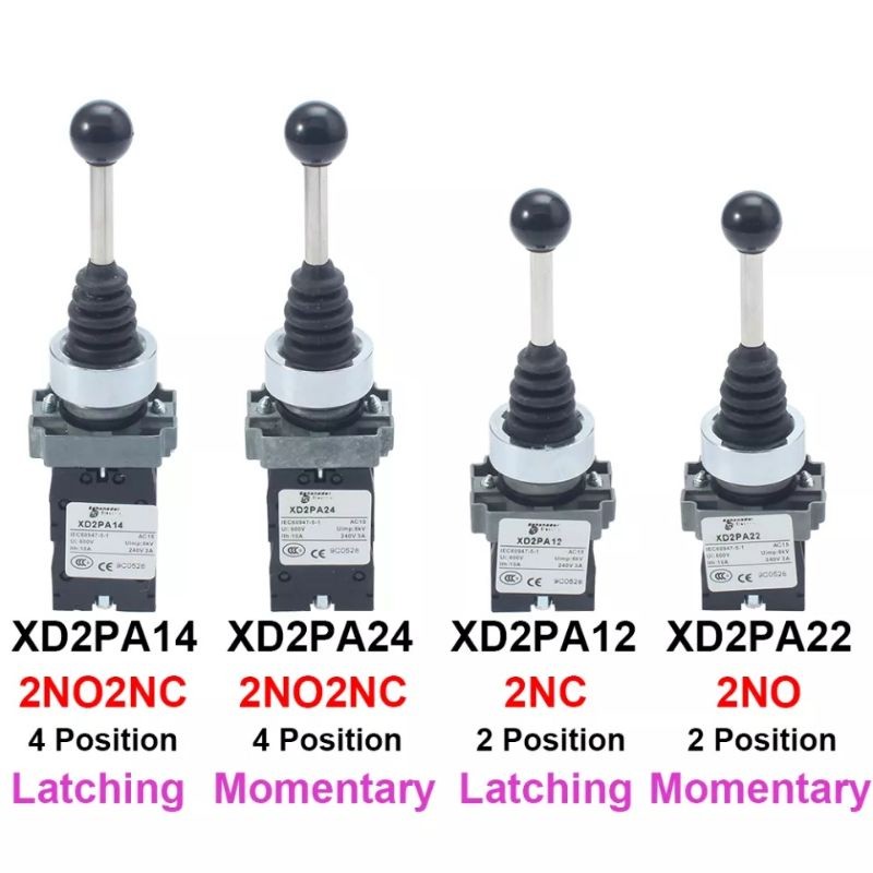2NO 2ตำแหน่งสลักXD2-PA12 PA14 Rocker Joystick Controllerฤดูใบไม้ผลิสุทธิโรตารีสวิทช์รีเซ็ตPA22 PA24 