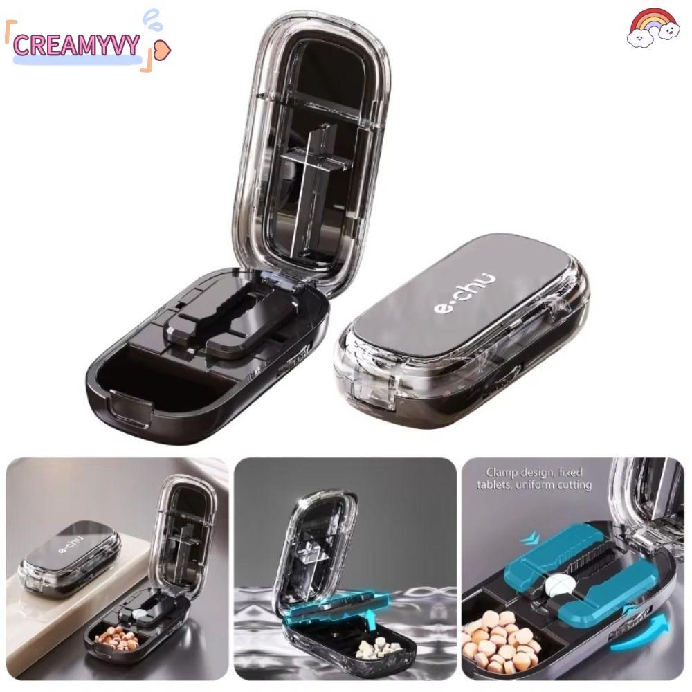 CREAMYVY กล่องแบ่งยา ไตรมาส Divider Organizer แผ่นกั้นกันฝุ่น สําหรับยาขนาดเล็กหรือขนาดใหญ่