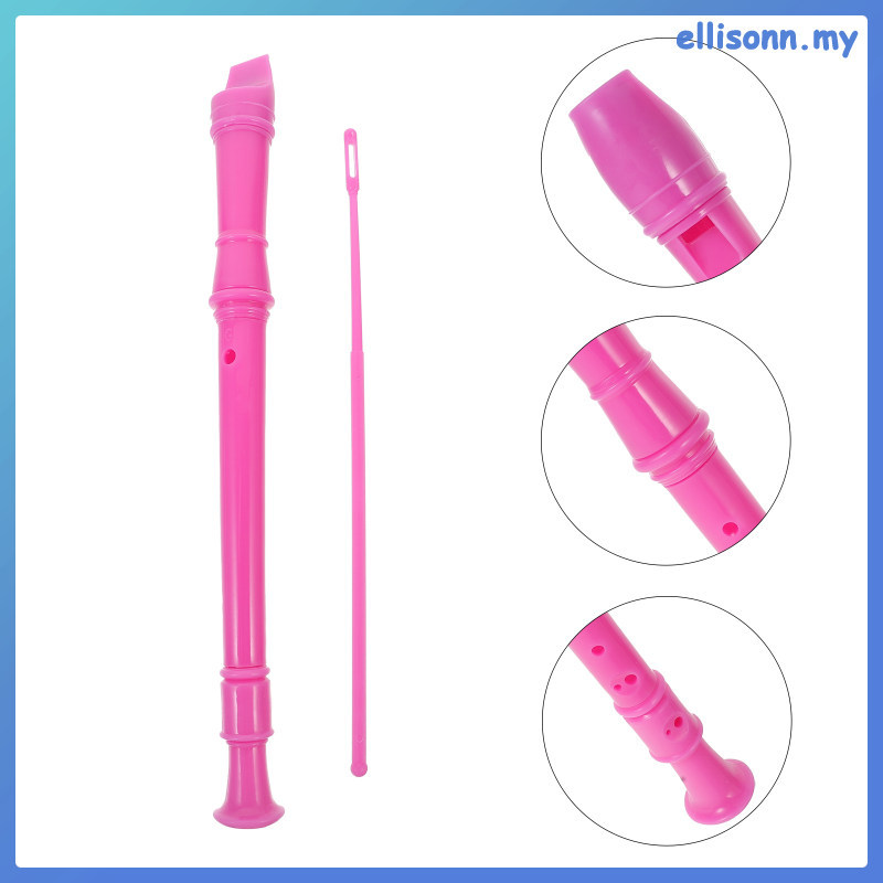 1 ชุดสไตล์ Rosy 8 หลุม Soprano Recorder ขลุ่ยสําหรับผู้เริ่มต้นวัยรุ่นเพลงเล่น ellisonn