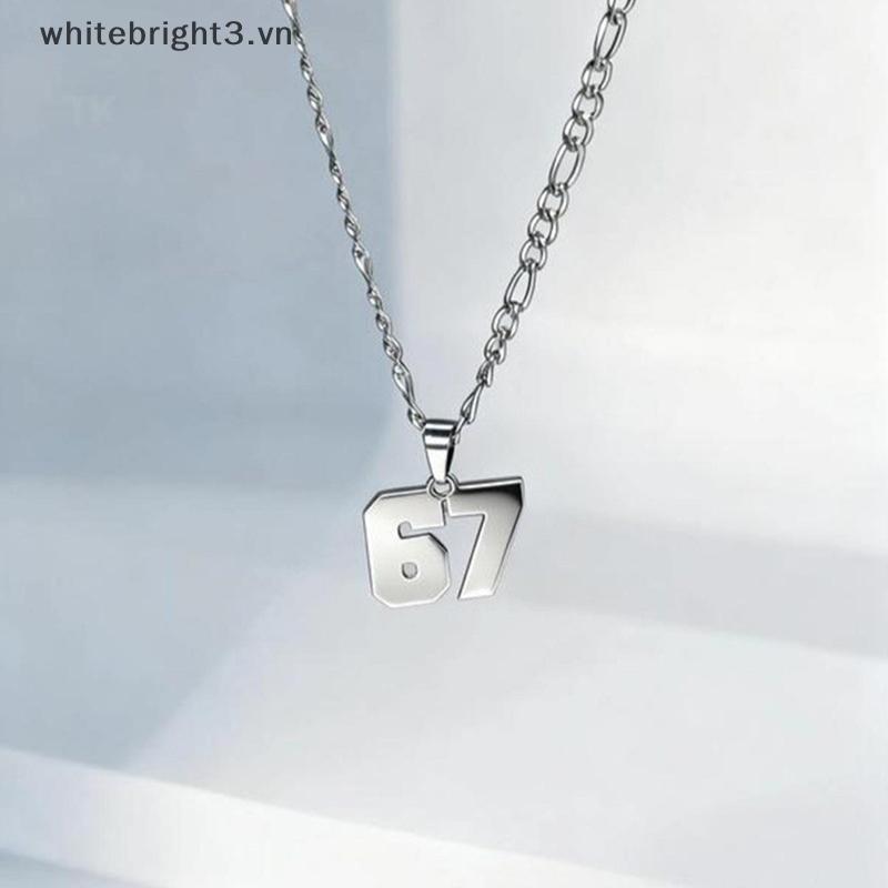 WHBVN โซ่สแตนเลสสไตล์มินิมอล 67 จี้ตัวเลข Nelace สําหรับผู้หญิงผู้ชาย Luy Number Trend Chain Party J