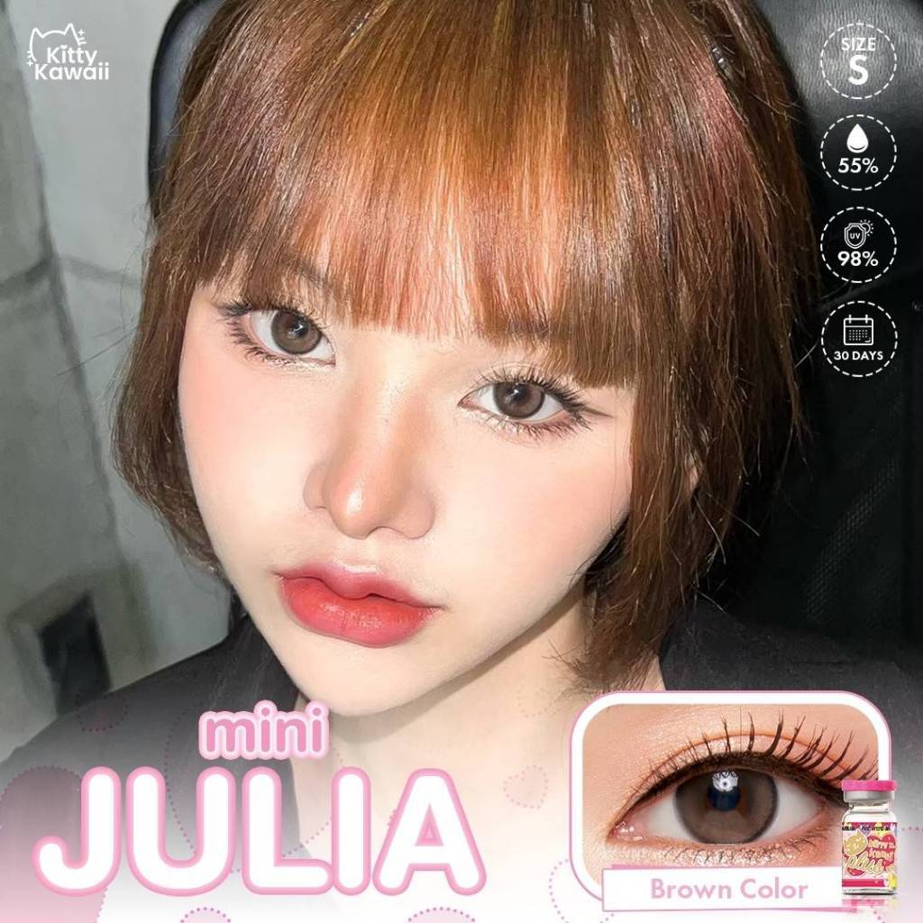 💖คอนแทคเลนส์ - รุ่น Mini Julia (kittykawaii)💖Size S💖สี : Brown / Gray / Light Brown