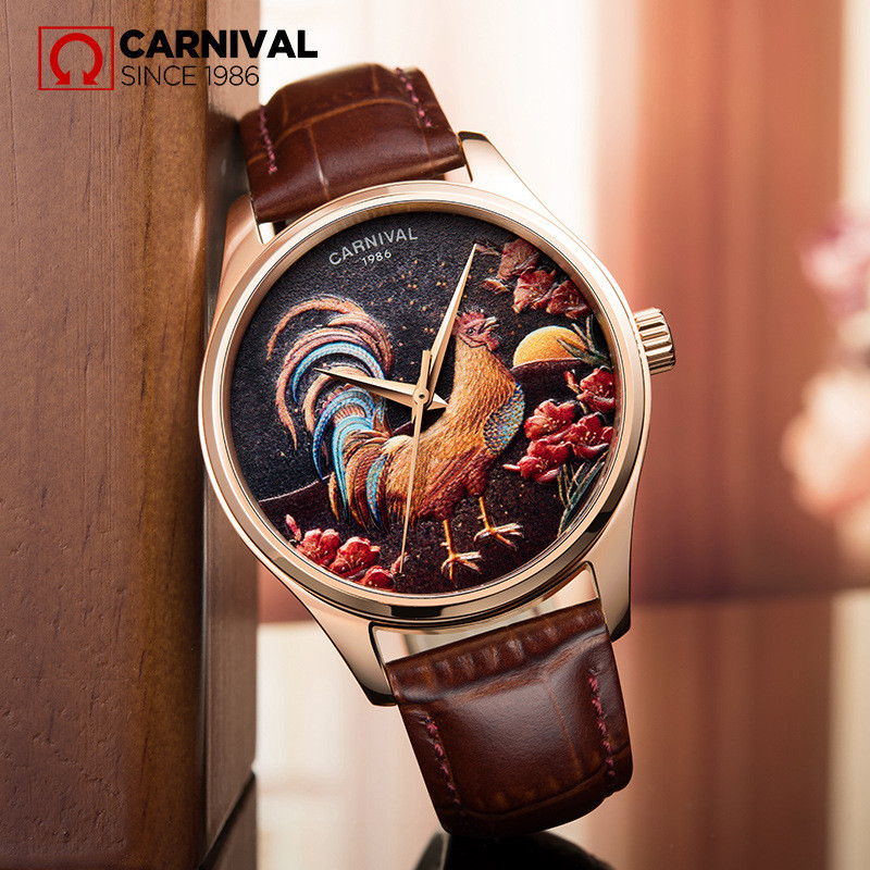มาตรฐานต้นฉบับ 1: 1CARNIVAL Zodiac Golden Rooster Watch Automatic Mechanical Mens Good Value