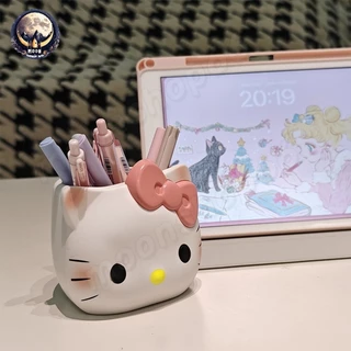 ที่ใส่ปากกาการ์ตูน คิตตี้ แมว ที่วางแปรงแต่งหน้ามัลติฟังก์ชั่นกล่องเก็บของตั้งโต๊ะเครื่องเขียนนักเรียนของขวัญ