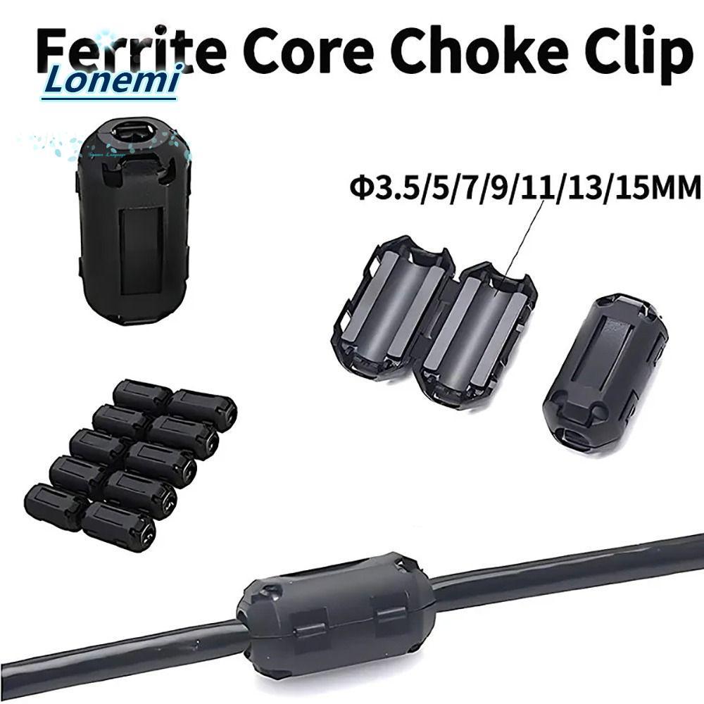 LONEMI 1 ชิ้น Degaussing Filter, Snap-on Ferrite Core Anti-interfiration แหวนแม่เหล็ก, Noise Suppres