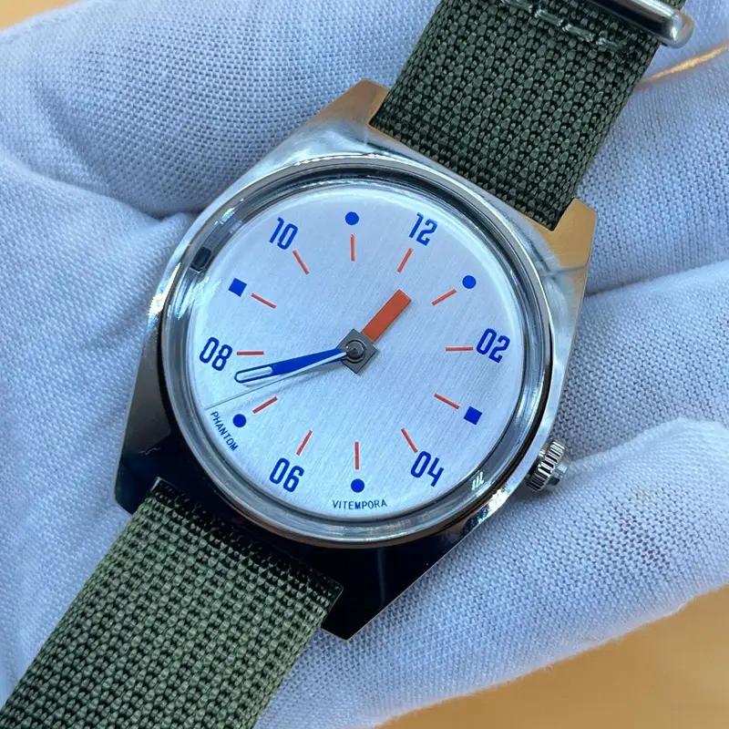 PHANTOM 36MM Hand-Wind Mechanical Watch 7120 กันน้ํา Bauhaus Design นาฬิกาสําหรับผู้ชายขายส่ง