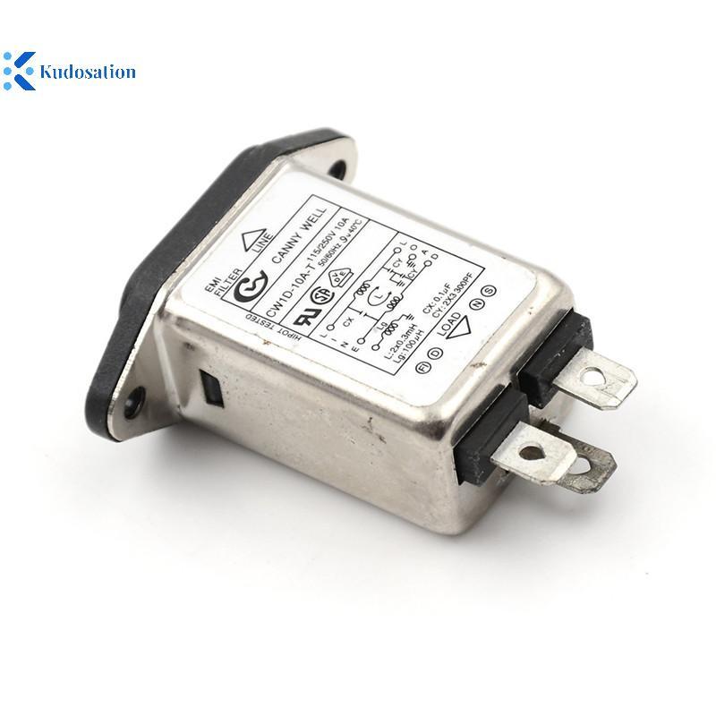 คุโดส 1PCS EMI RFI Filter AC 250V 10A CW1D-10A-T Suppressor Power Line ตัวกรองเสียงรบกวน
0
0
0
0
0 ด