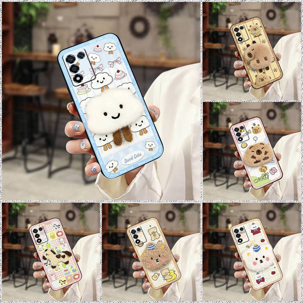 การ์ตูนสกปรกทนเคสโทรศัพท์สําหรับOPPO K9S/Realme Q3S/Q3T/K10 Vitality Edition TPU Plushเต็มห่อกันน้ํา