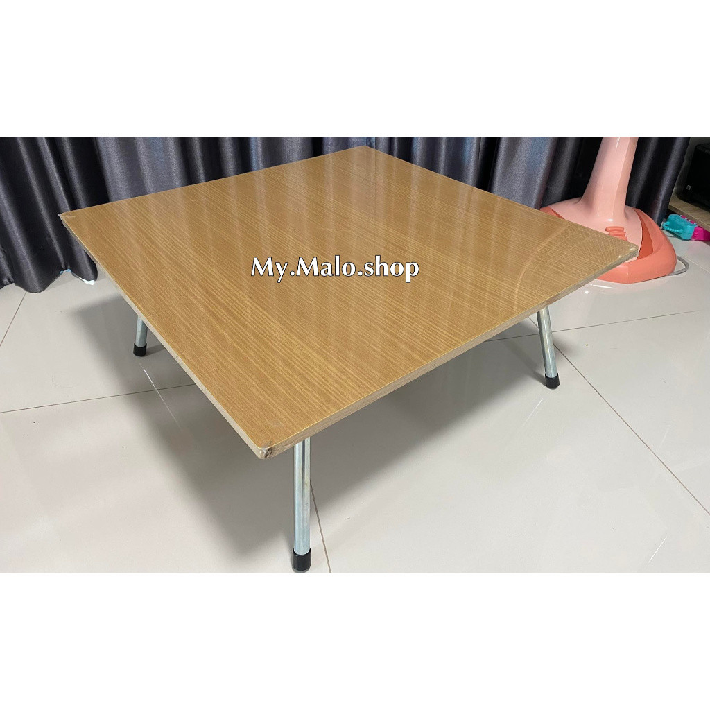 โต๊ะญี่ปุ่น โต๊ะพับขาเหล็ก โต๊ะพับ 75x75c.m. ลายไม้