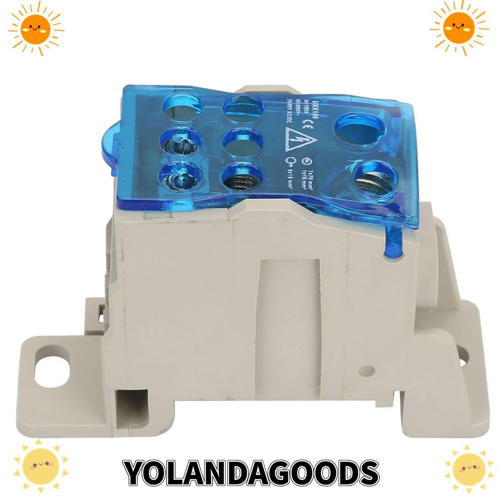 YOLANDAGOODS1 กล่องกระจาย, สีฟ้า 160A UKK160 DIN Rail Terminal Block Box, ทนทานติดตั้งง่าย 690V Powe