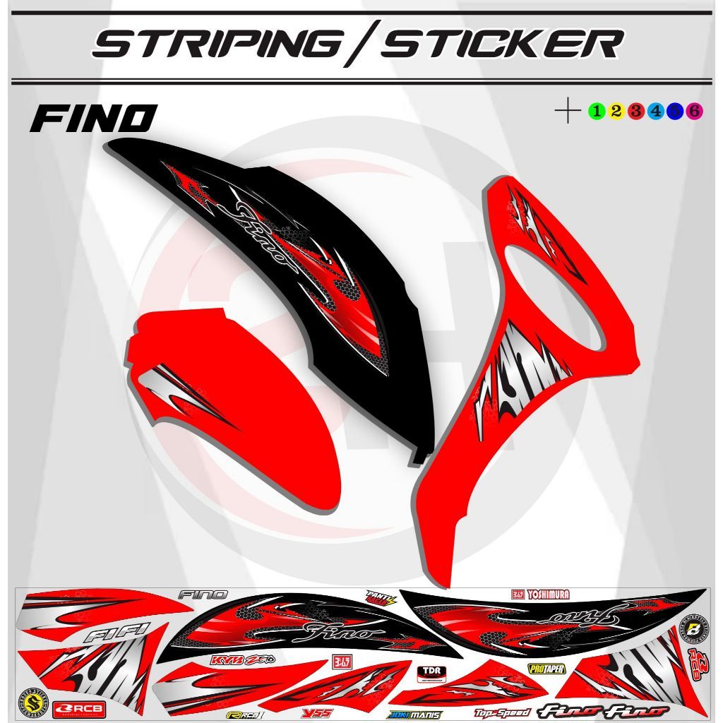 YAMHA FINO 125 MTIF MOTORCYCLE STRIPING STICKER LAST VARIATION H4 / MOTORCYCLE STRIPING