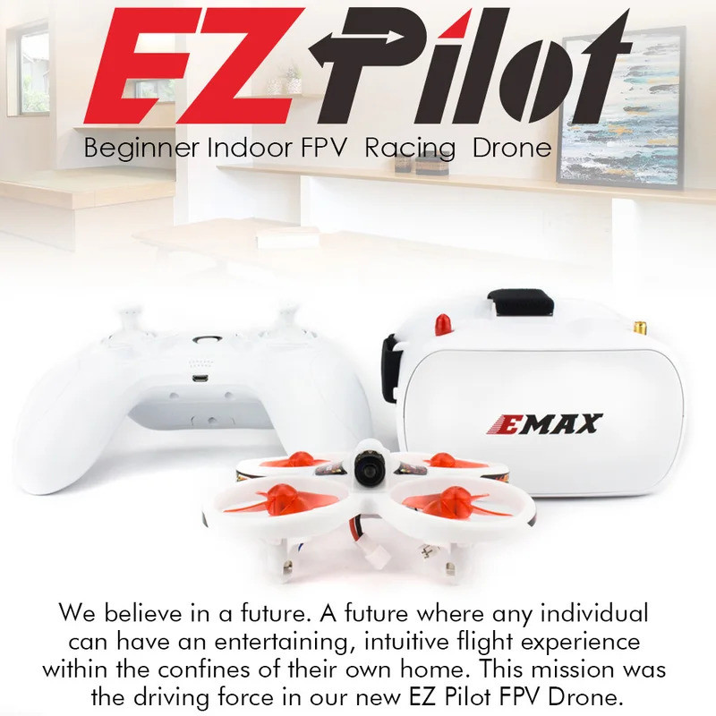 EMAX EZ Pilot 82MM Mini 5.8G ในร่ม FPV Racing Drone กล้อง Goggle แว่นตา RC Drone 2 ~ 3S RTF รุ่นสําห