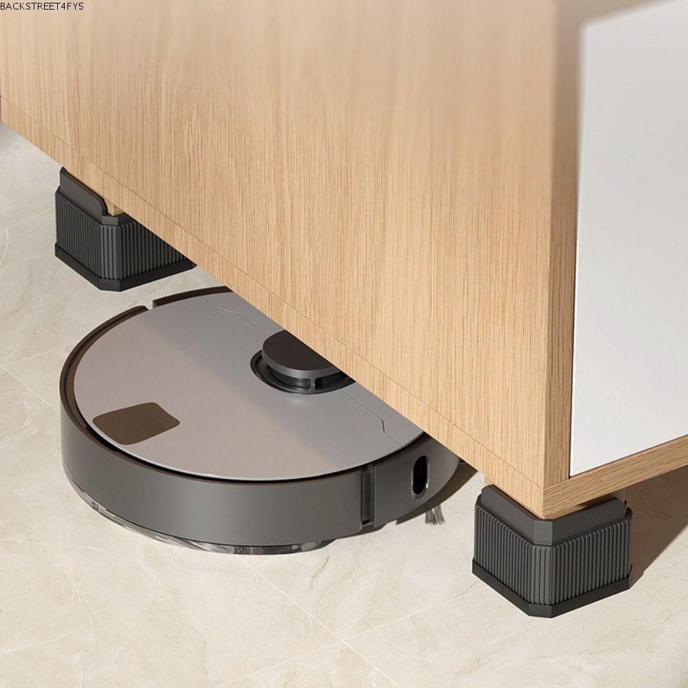 BACKSTAGEEET4FC3 Bed Lifts Risers, Non-slip Square Furniture Foot Pad, Professional Heavy-Duty ปรับซ
