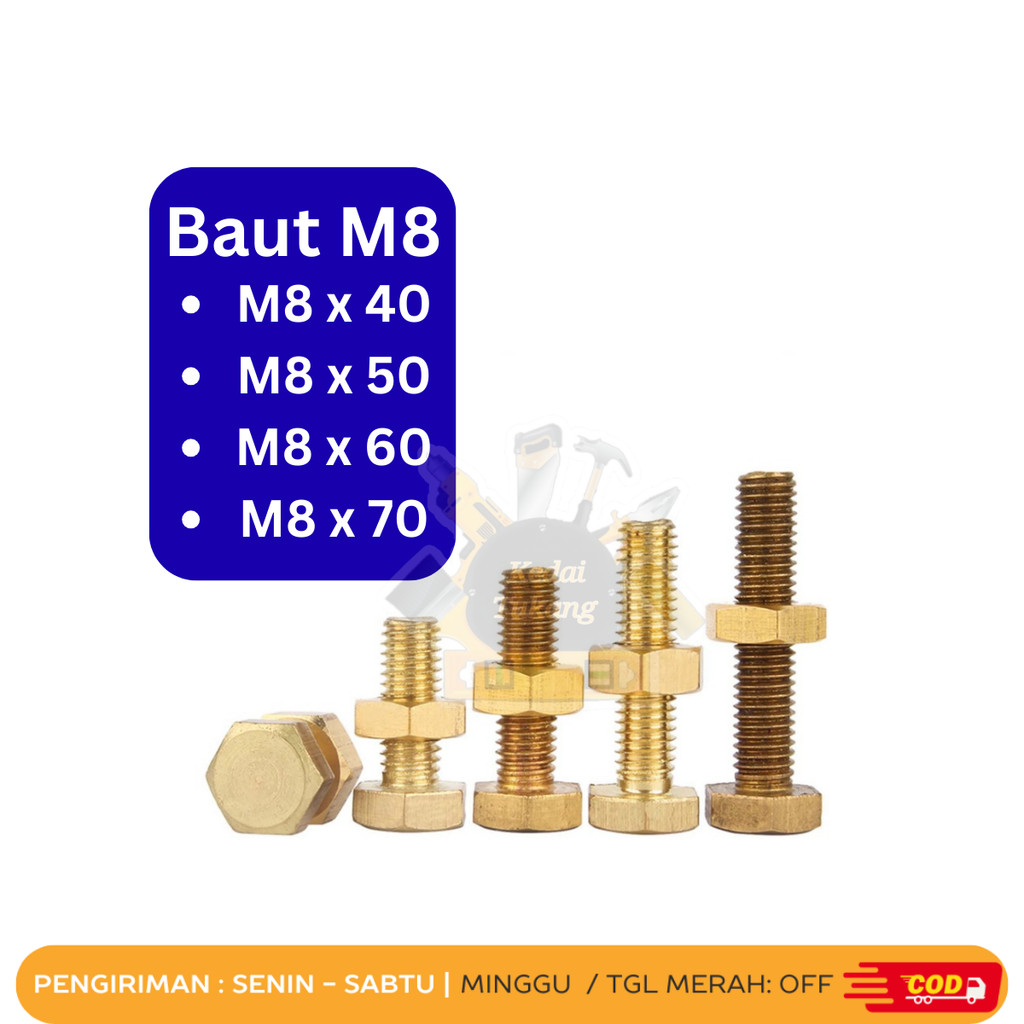 SHOPWORKERS Hex Nut Bolts 8 มม.สลักเกลียวกุญแจ 12 M8x40 M8x50 M8x60 M8x70 สลักเกลียว 8x40 8x50 8x60 