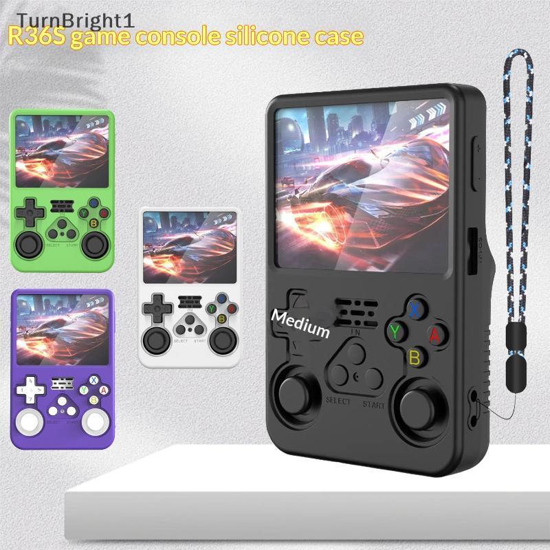 [TurnBright] เคสซิลิโคนสําหรับคอนโซลเกมมือถือ R36S 360° อุปกรณ์เสริมเกมผิวกันกระแทกและกันรอยขีดข่วนแบบเต็ม (*^▽^*)