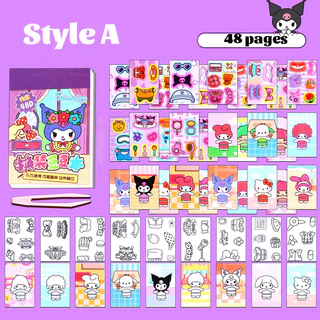 GeeToy 4PCS Mini Dress Up สติกเกอร์ระบายสีน่ารักการ์ตูนวาง DIY สติกเกอร์สร้างสรรค์กระดาษตุ๊กตาของเล่นเพื่อการศึกษาสําหรับเด็ก